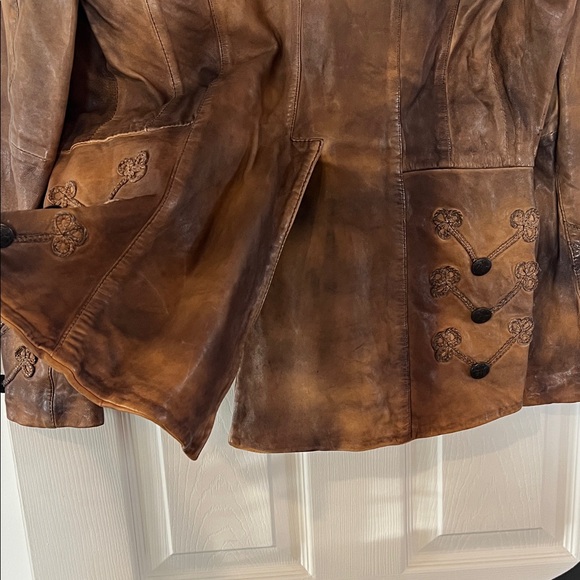 All Saints Distressed Brown Military Jacket - Picture 6 of 9